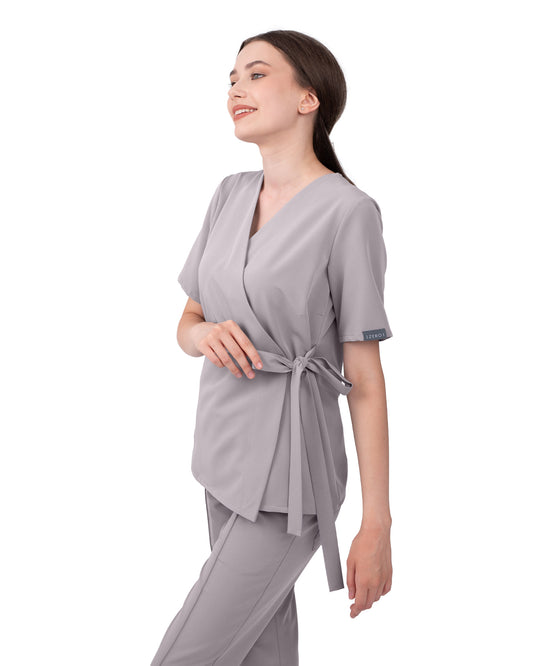 ANAIS Grey Scrub Top