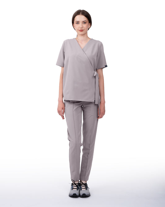 ANAIS Grey Scrub Top