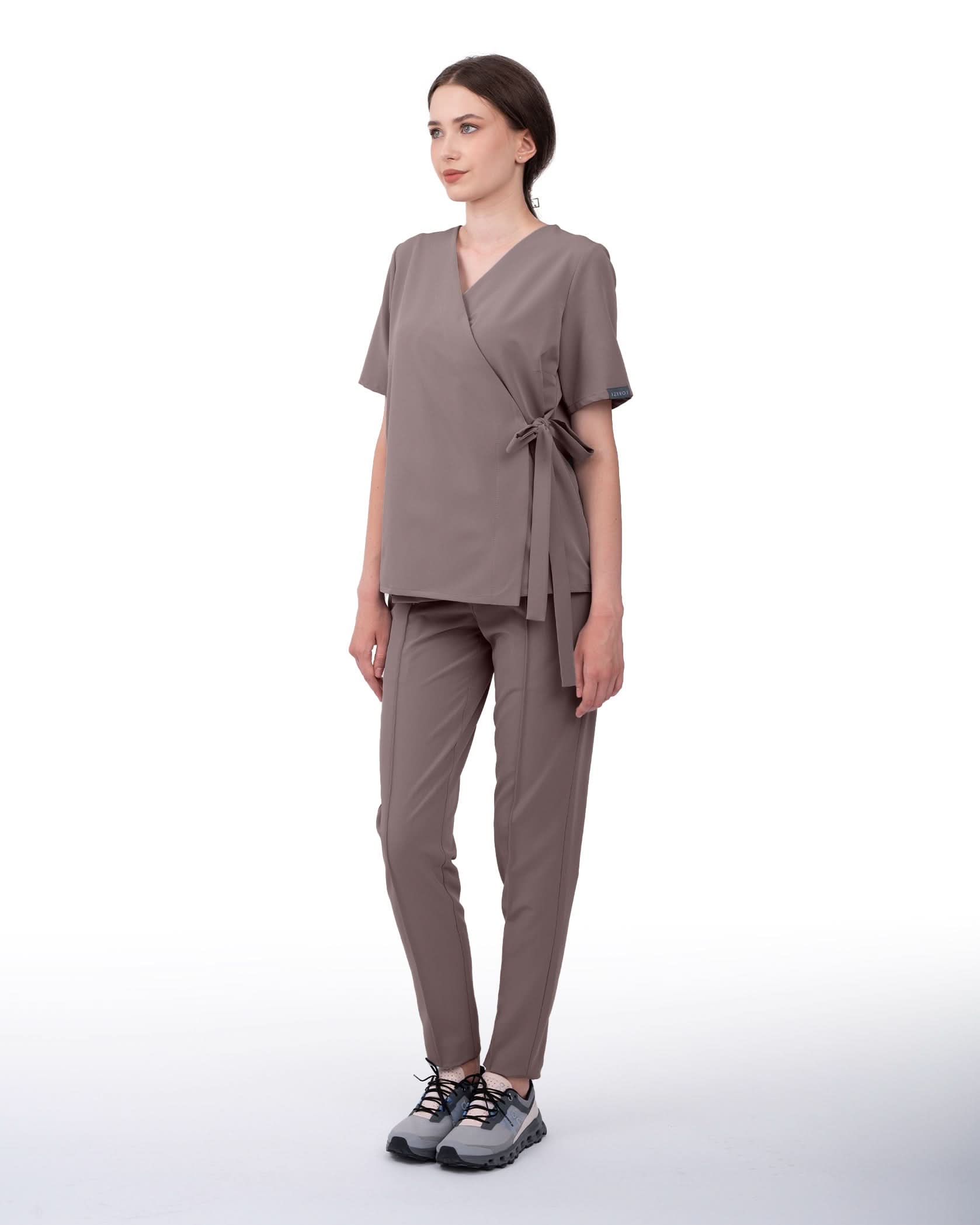 ANAIS bluza medicala mocha - Vedere frontala