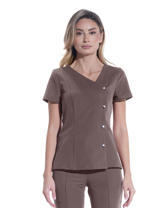 Medizinische Bluse PERLA mokka