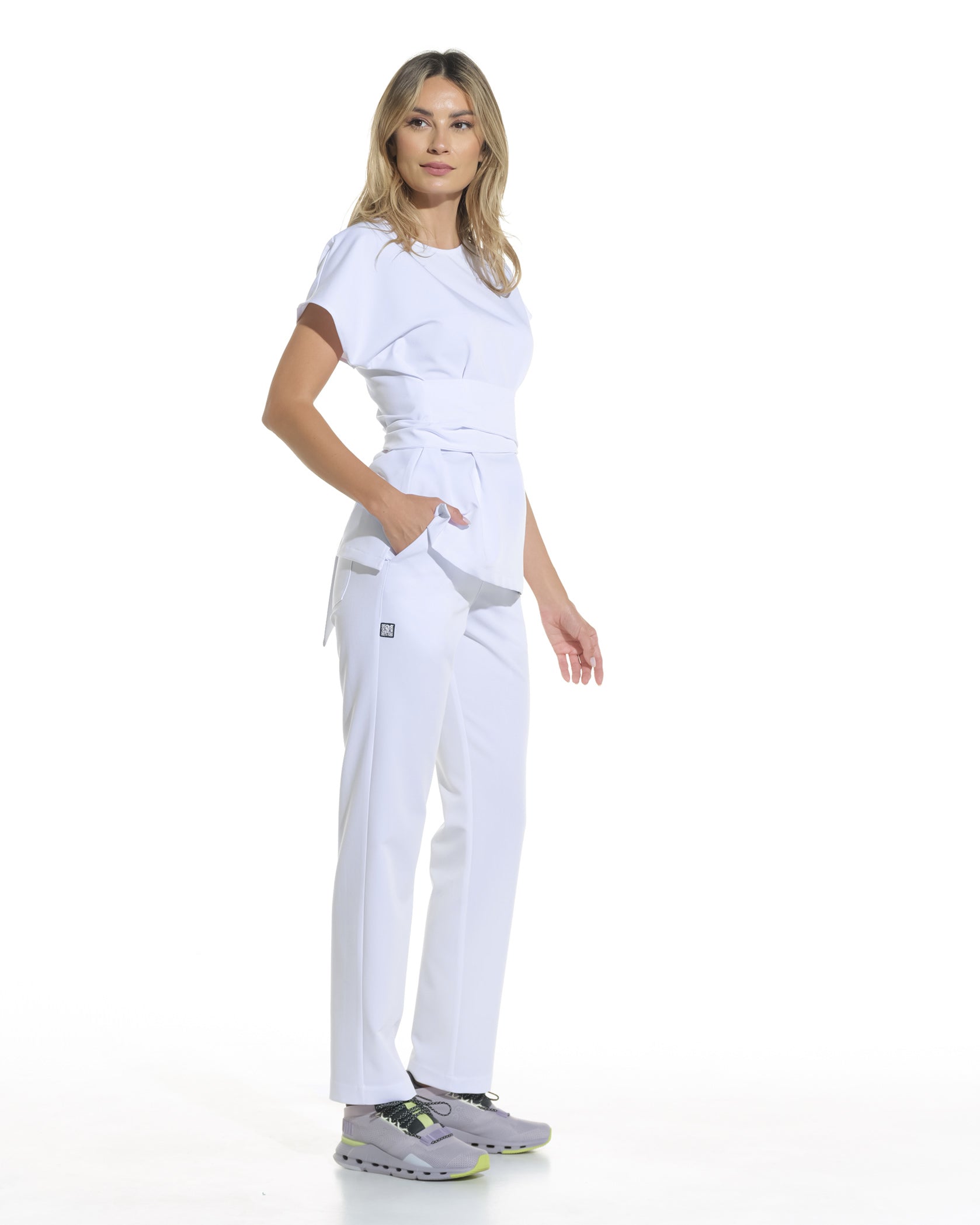 CELESTE bluza medicala alb opac - Image 4
