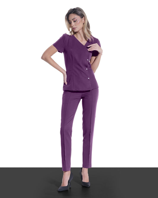 Medical blouse PERLA plum