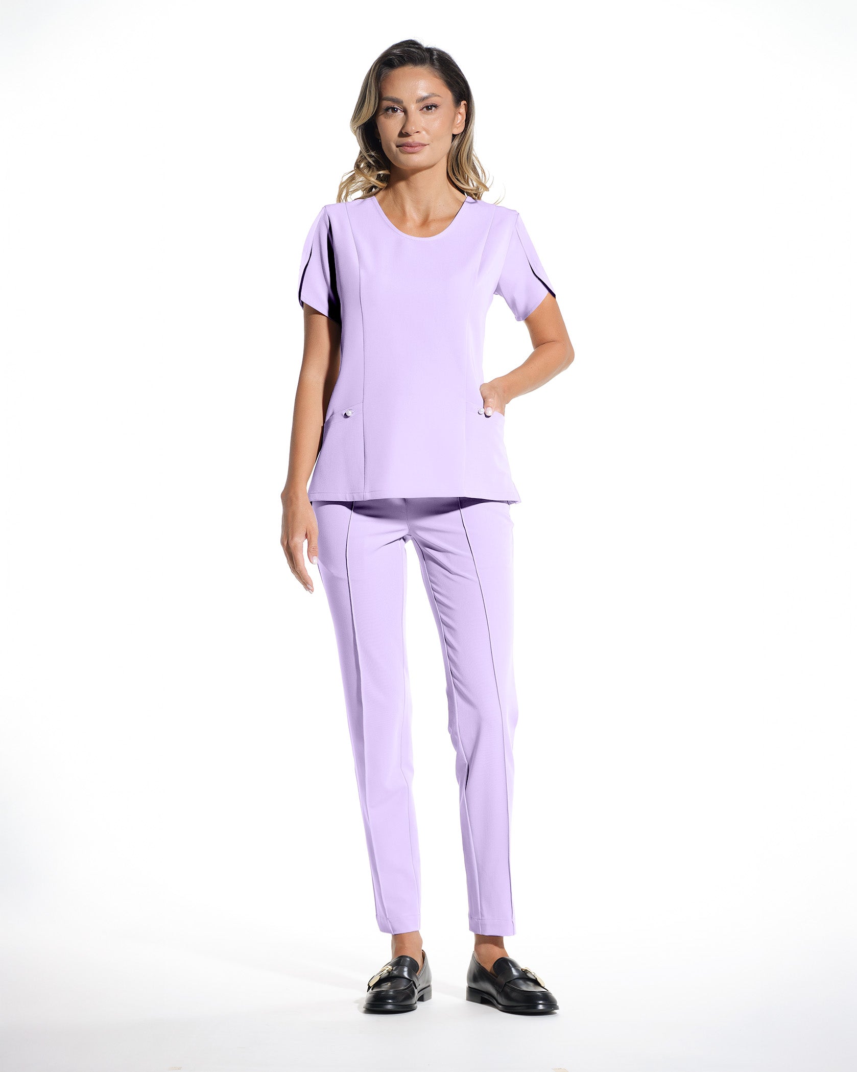 Bluza medicala PETALI lila - Imagine 5