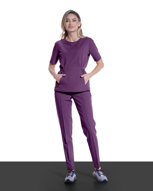 THALYA plum medical blouse