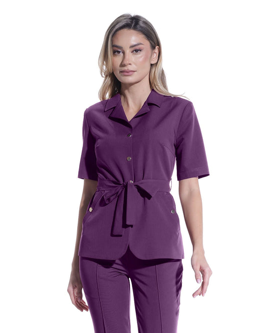 VENUS plum medical blouse