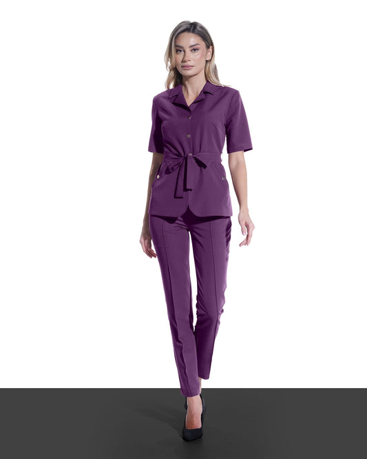 VENUS plum medical blouse