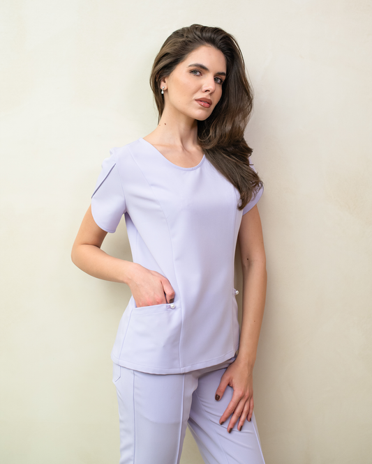 PETALI Lilac Scrub Top