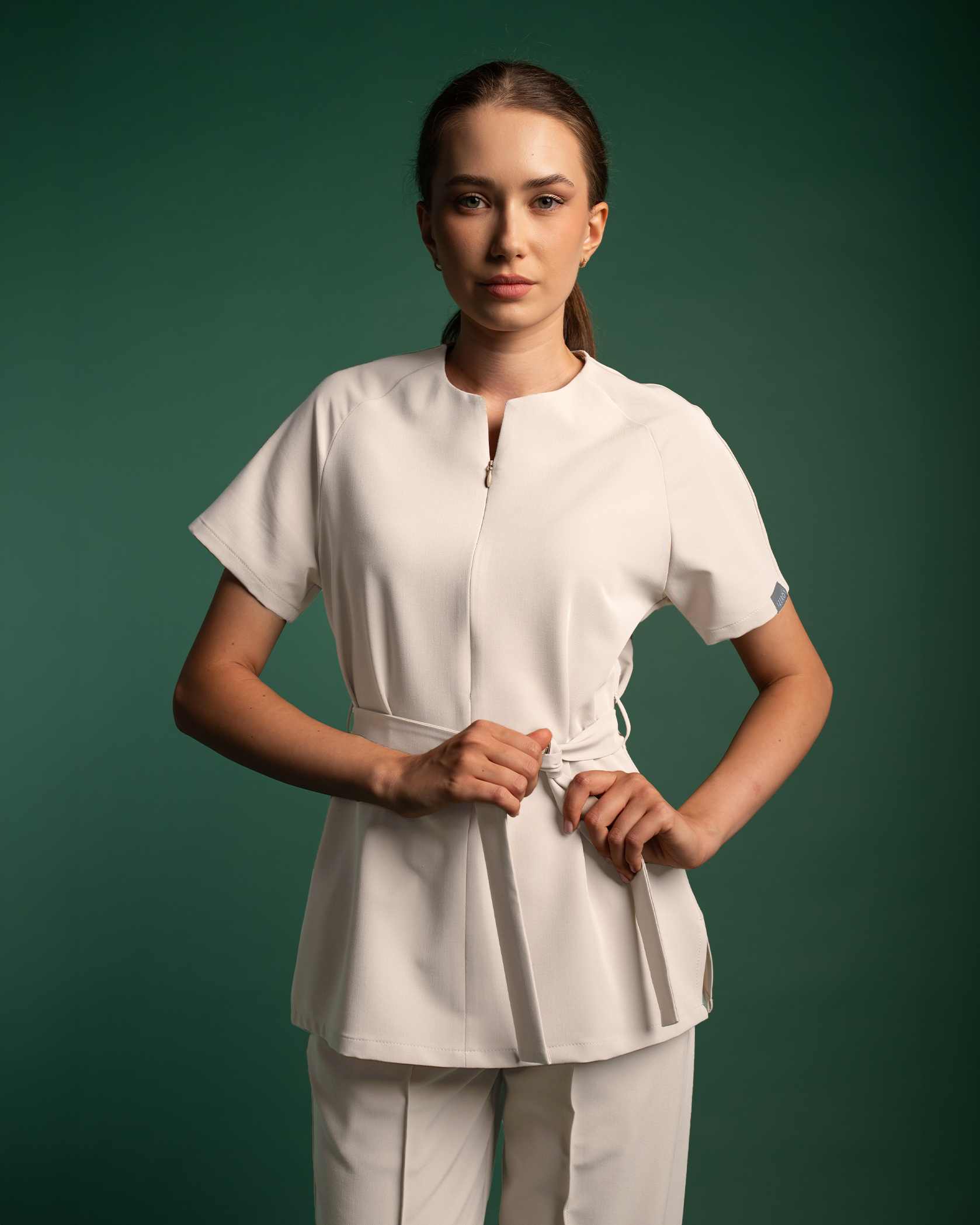 TRINA latte medical top - Front view