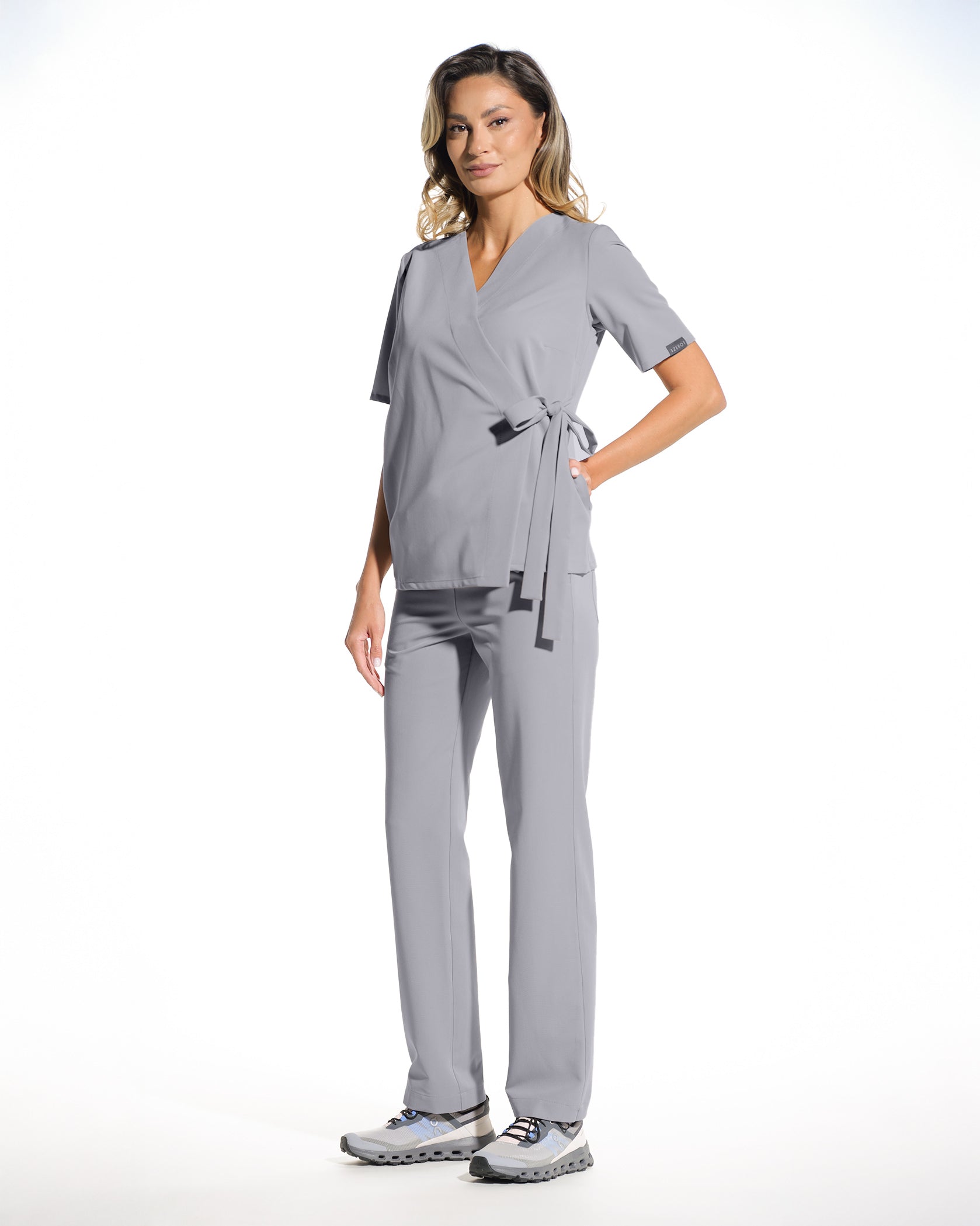ANAIS Grey Scrub Top - Image 4