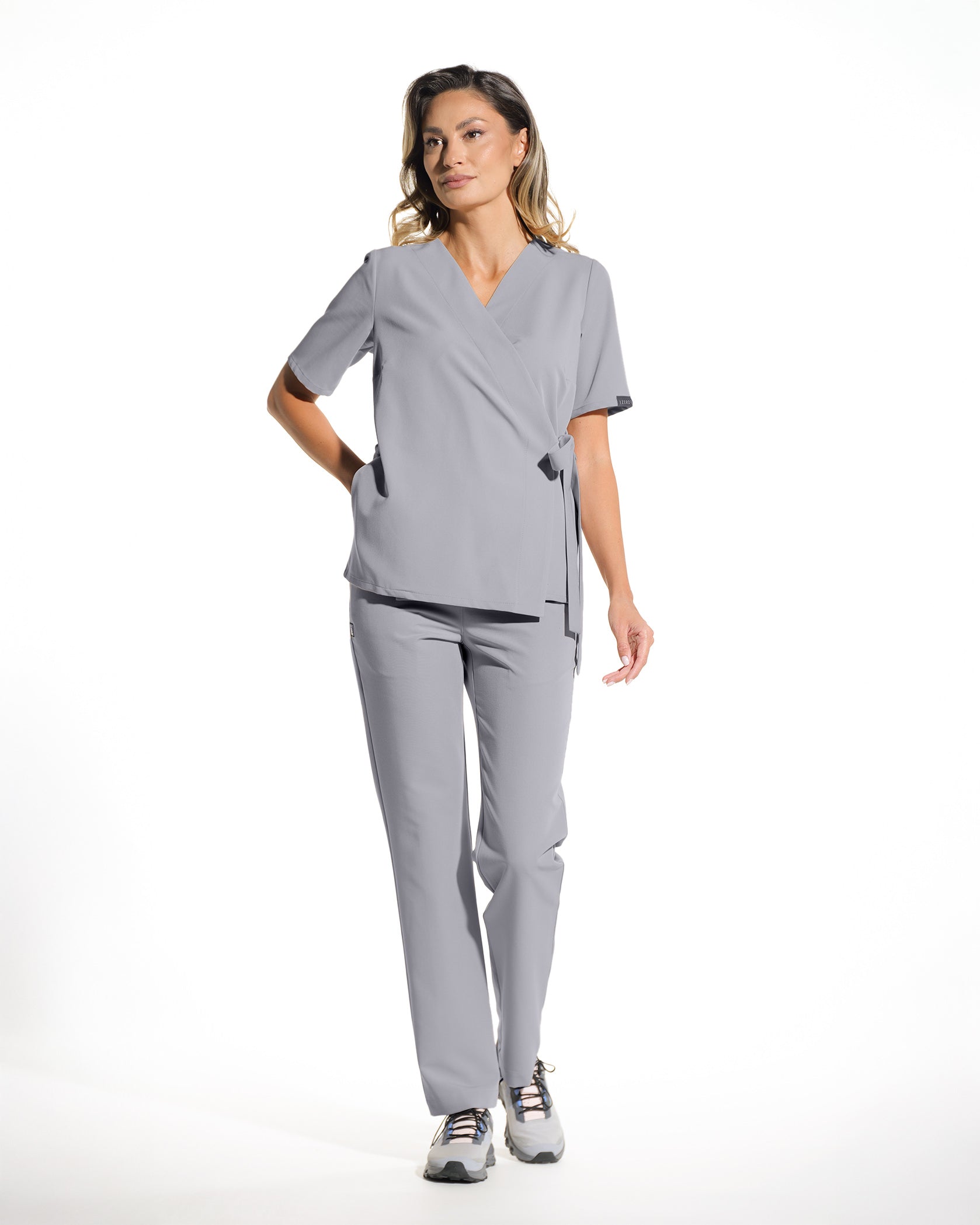 ANAIS Grey Scrub Top - Image 3