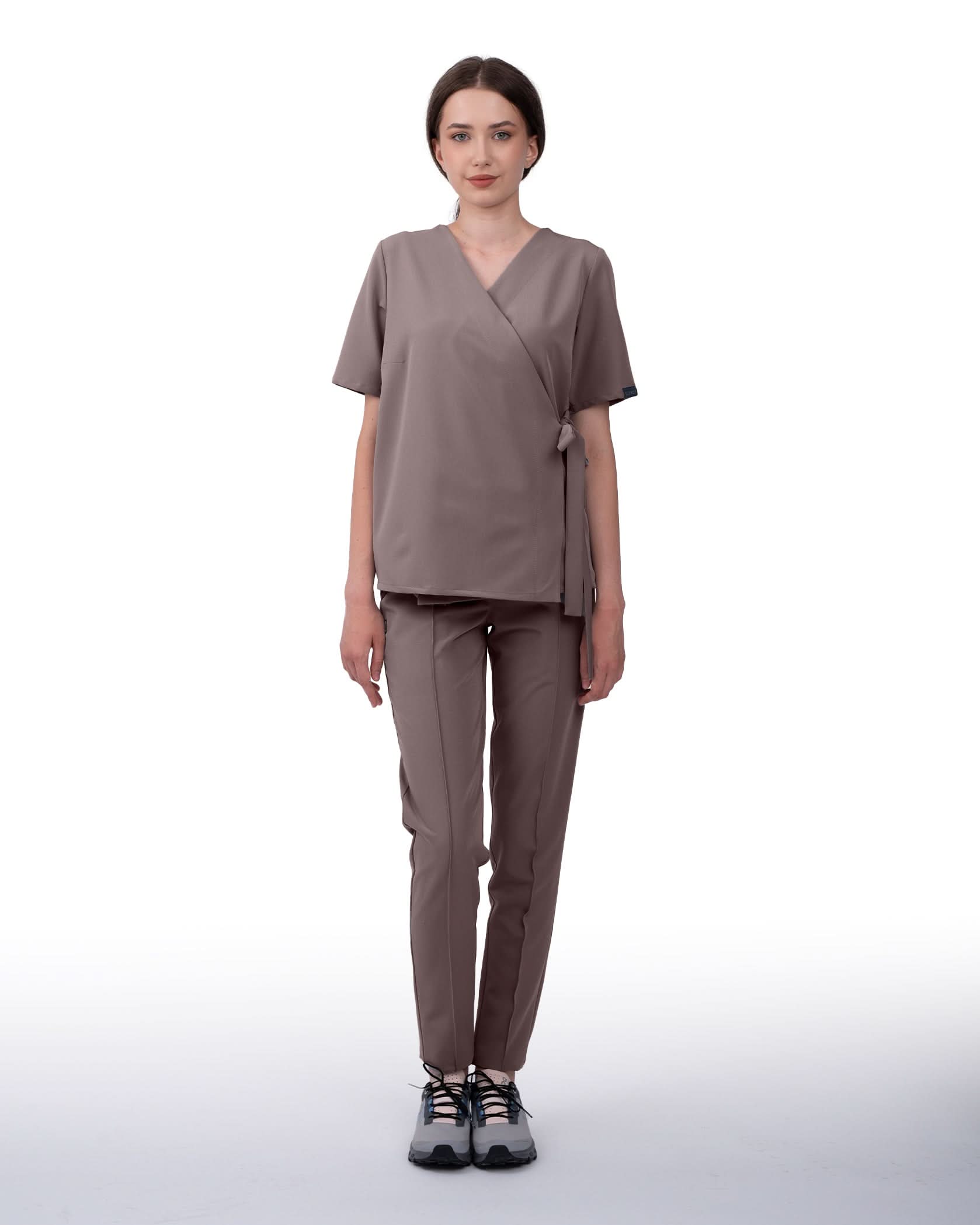 ANAIS bluza medicala mocha - Imagine 3
