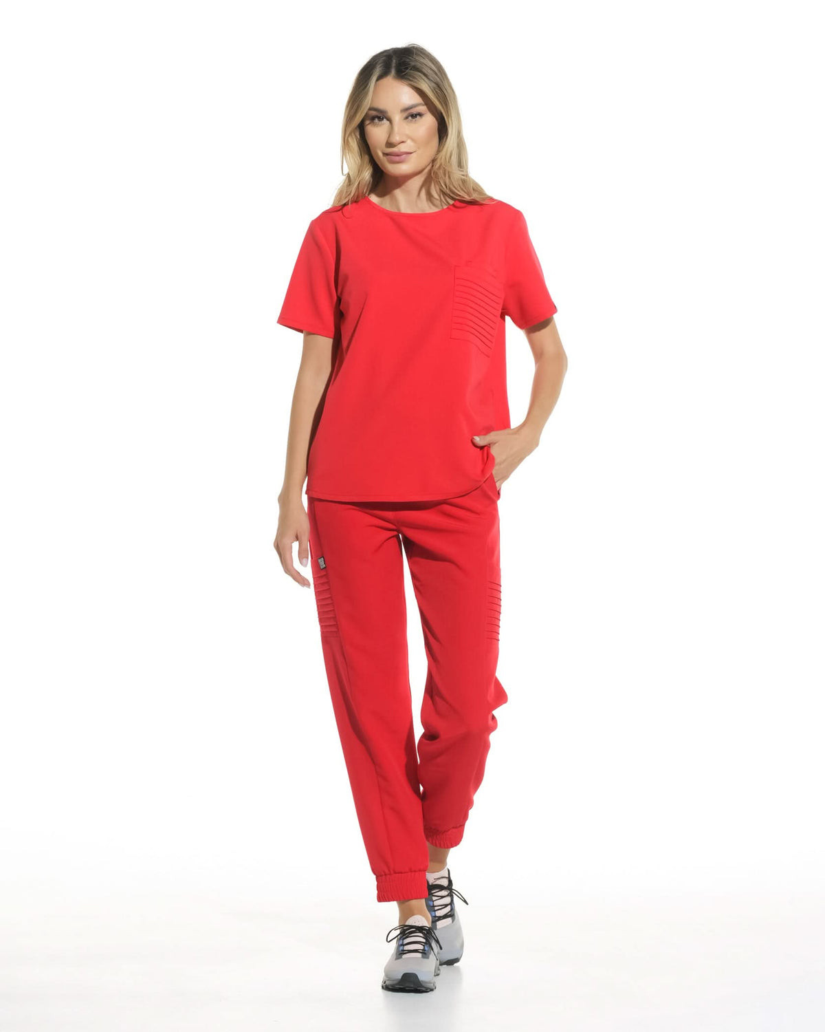 Women's UTILITY medical trousers, red.
