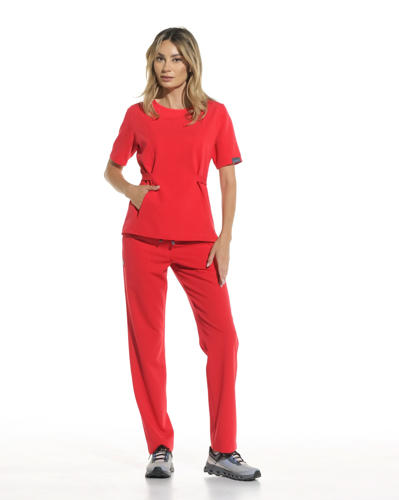 Bluza medicala THALYA rosu - 1zero1.ro