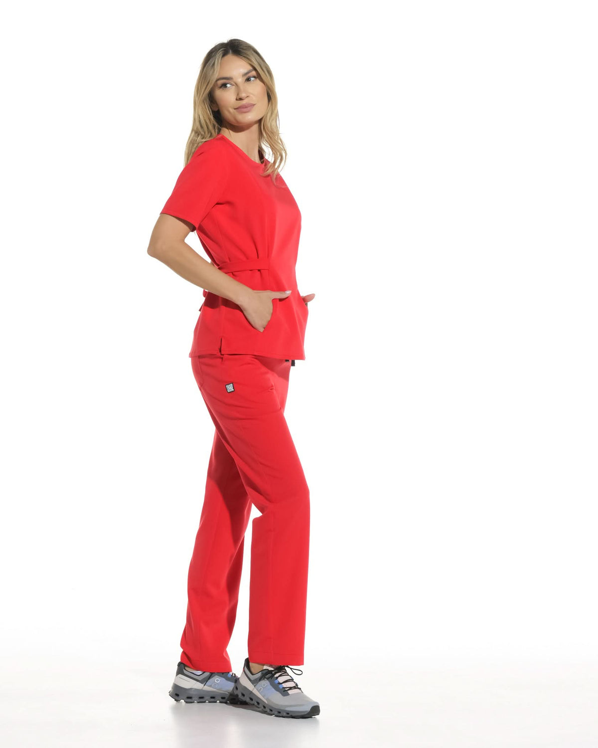 Pantaloni medicali drepti LINEA rosu