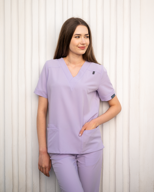 VERSO Lilac Scrub Top