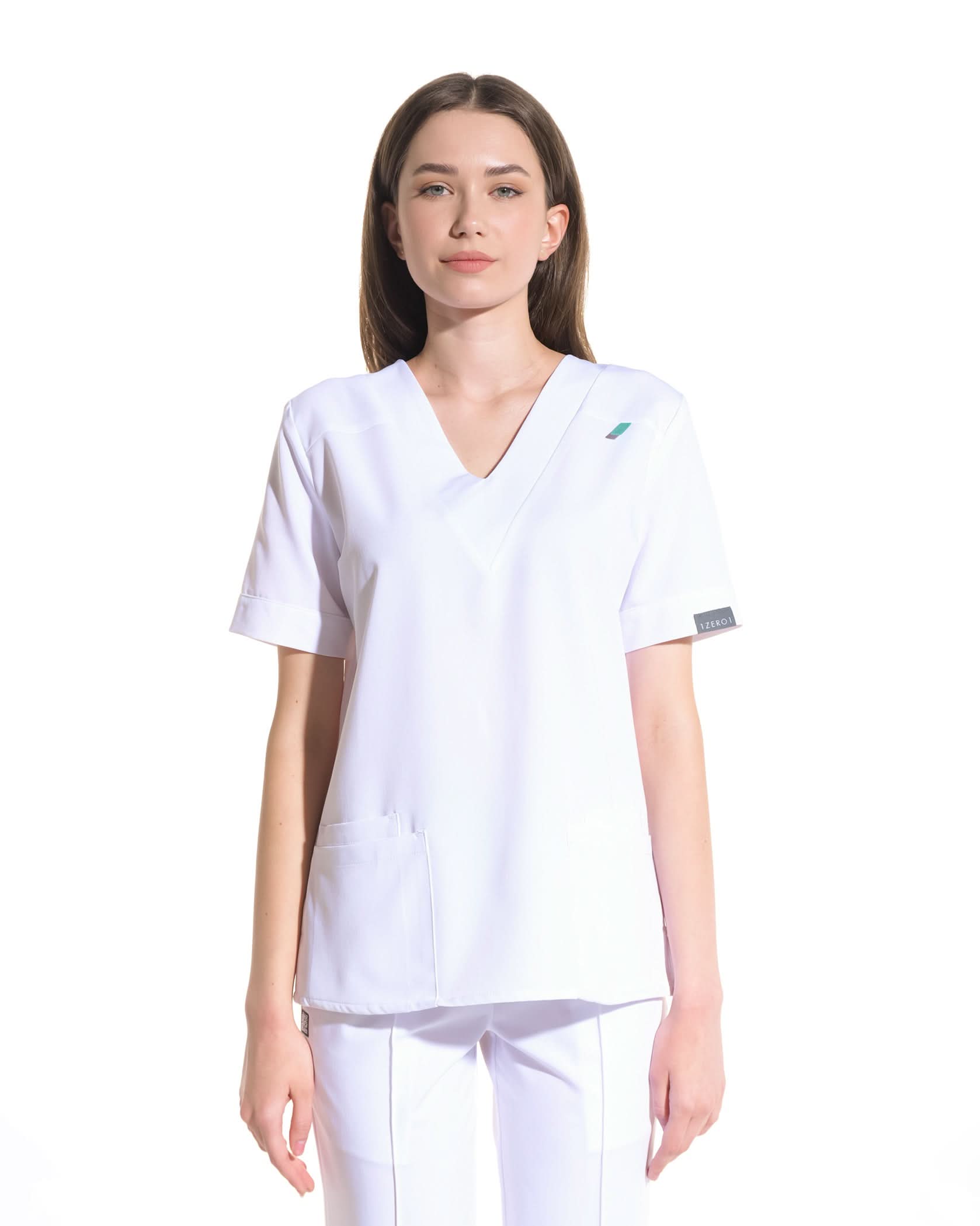 Costum medical CLASIC Alb - Close up details