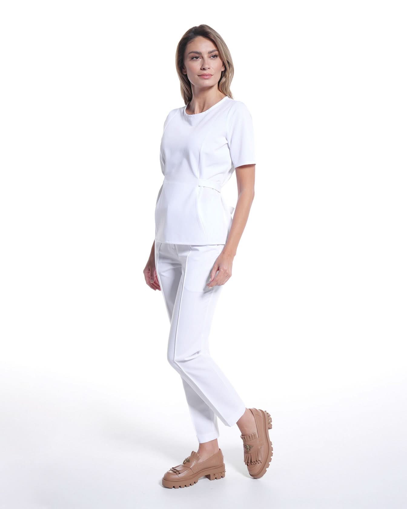 Costum medical CONTOUR Alb - Front view