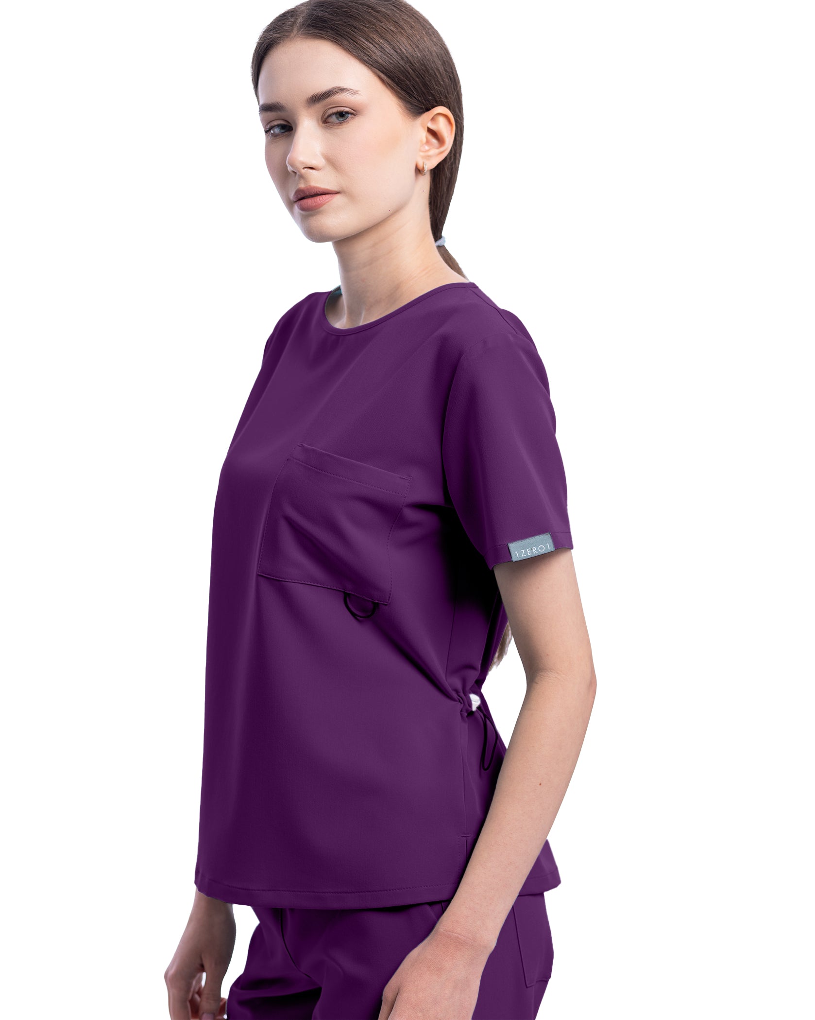 Costum medical ACTIVE Plum - Detail Nahaufnahme