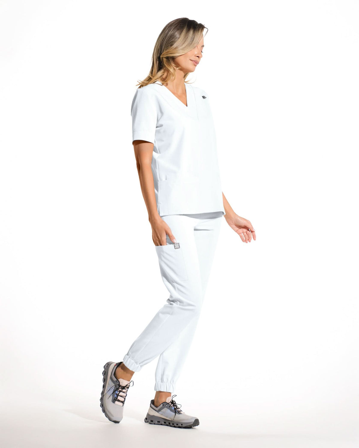 Pantaloni medicali FLEX alb