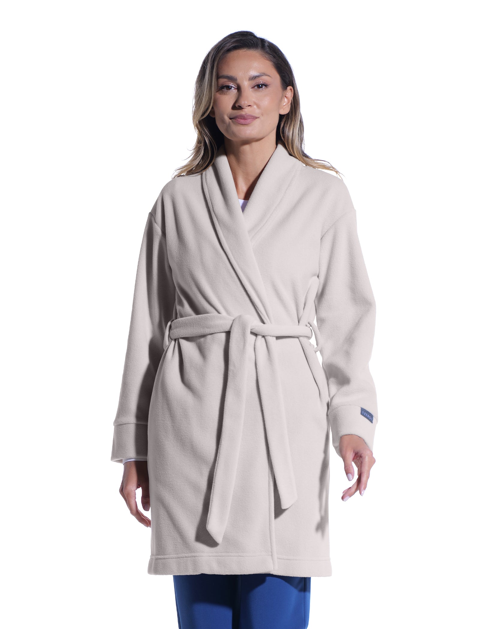 Halat medical dama SOFT grej - Close up details