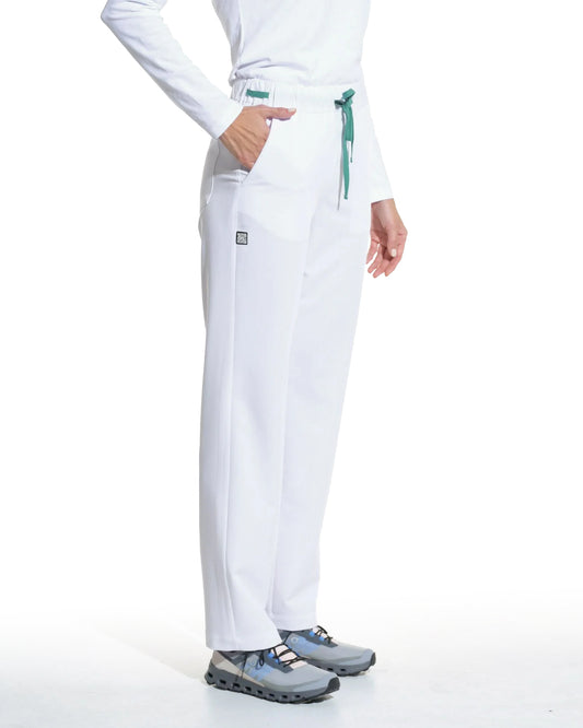 Pantaloni medicali drepti LINEA alb
