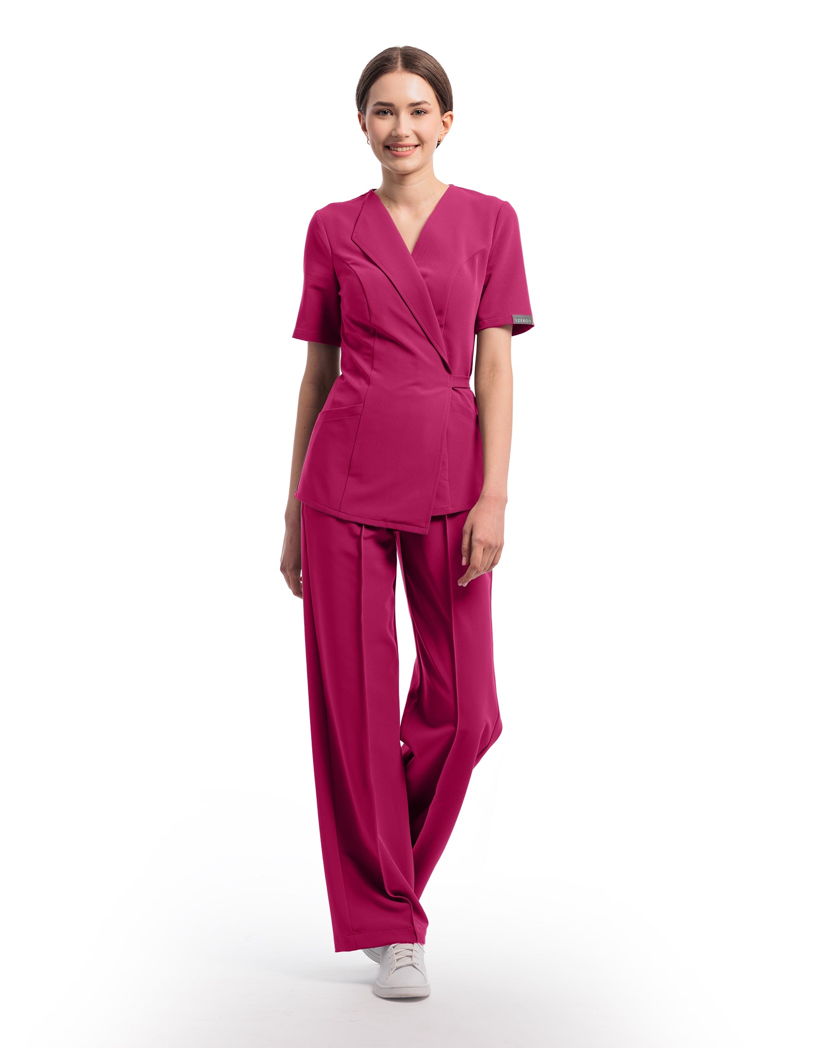 PALAZZO pantaloni medicali magenta - Vorderansicht