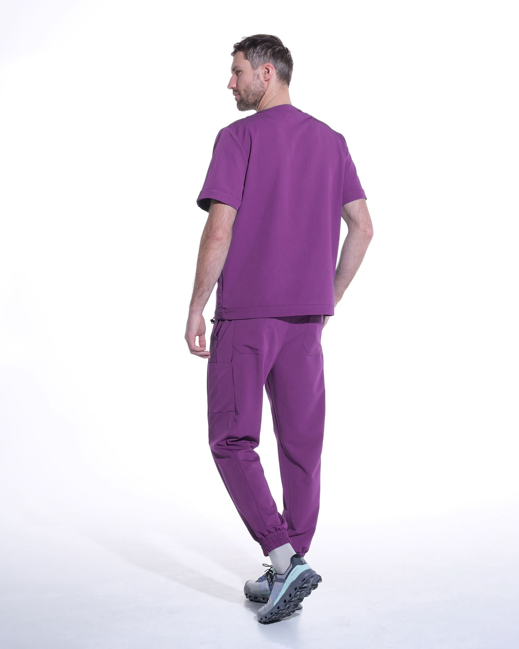 Pantaloni medicali barbati UTILITY plum - 1zero1.ro