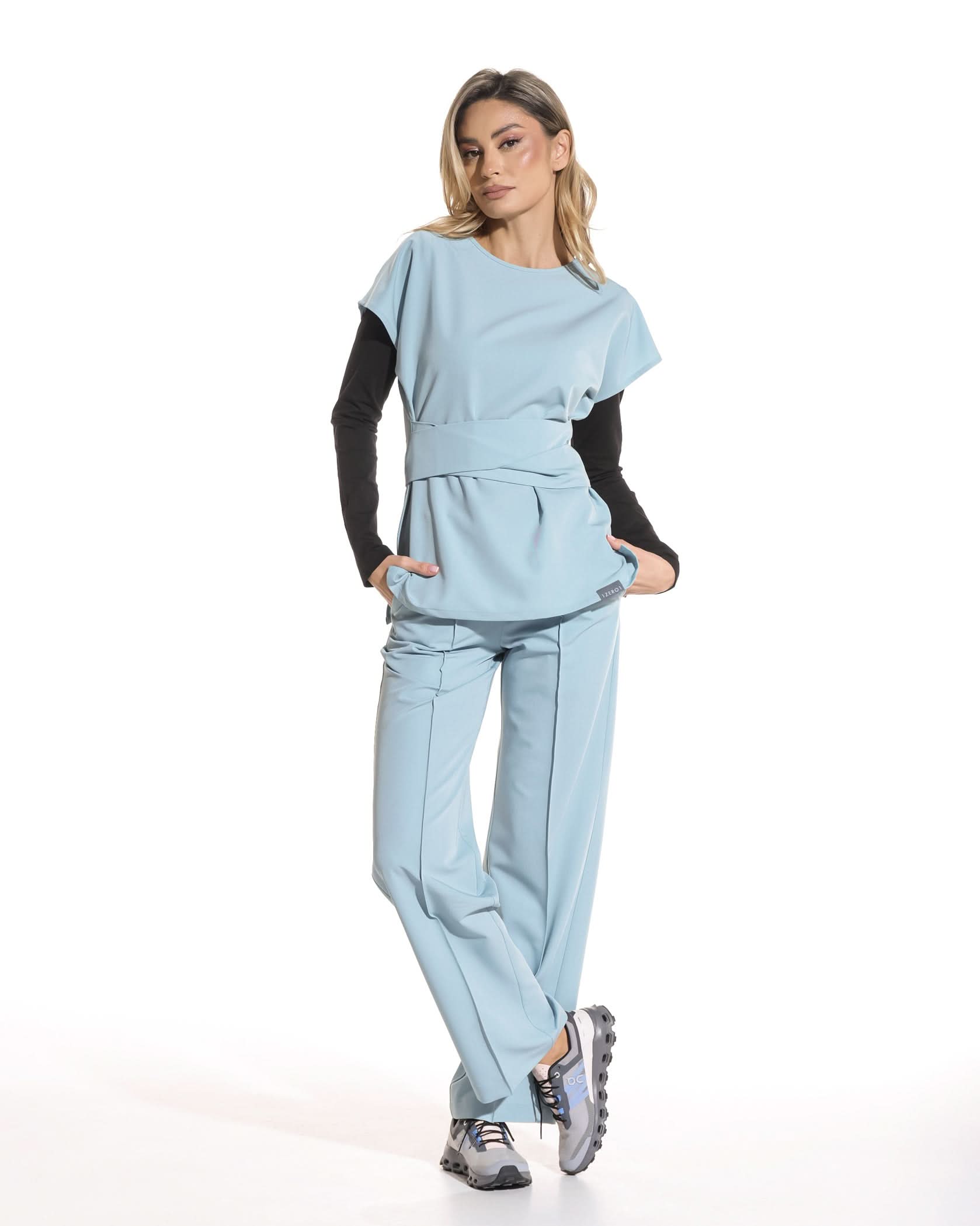 Pantaloni PALAZZO blue - 1zero1.ro