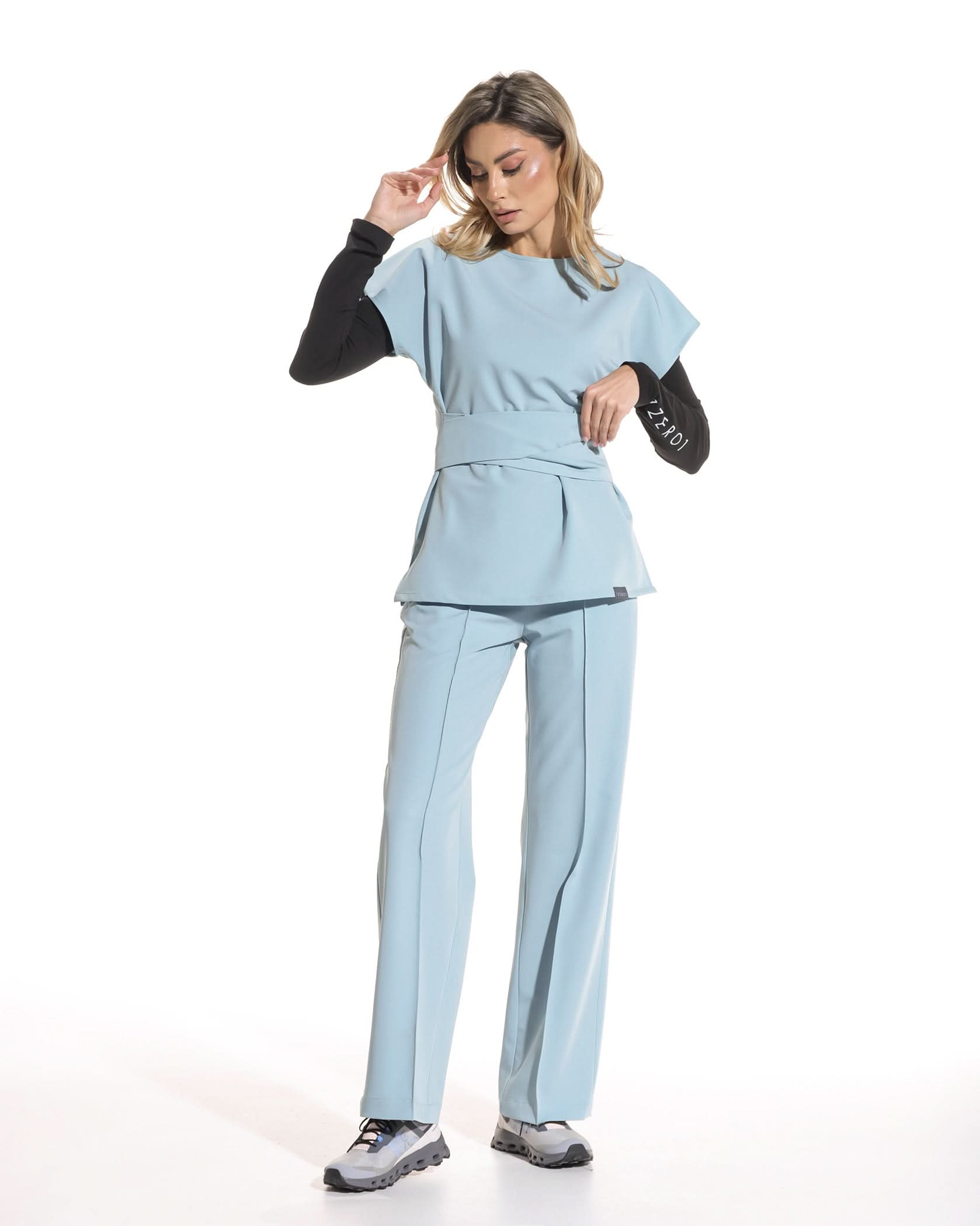 Pantaloni PALAZZO blue - 1zero1.ro