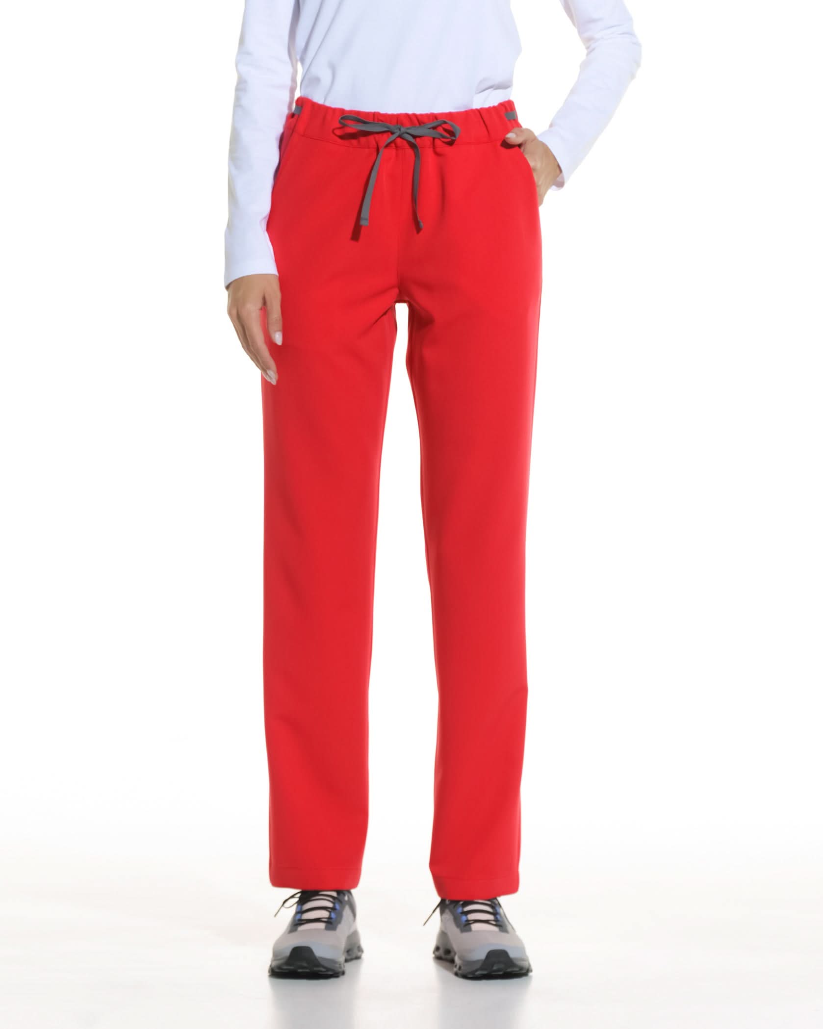 LINEA Red Scrub Pants - Close up details