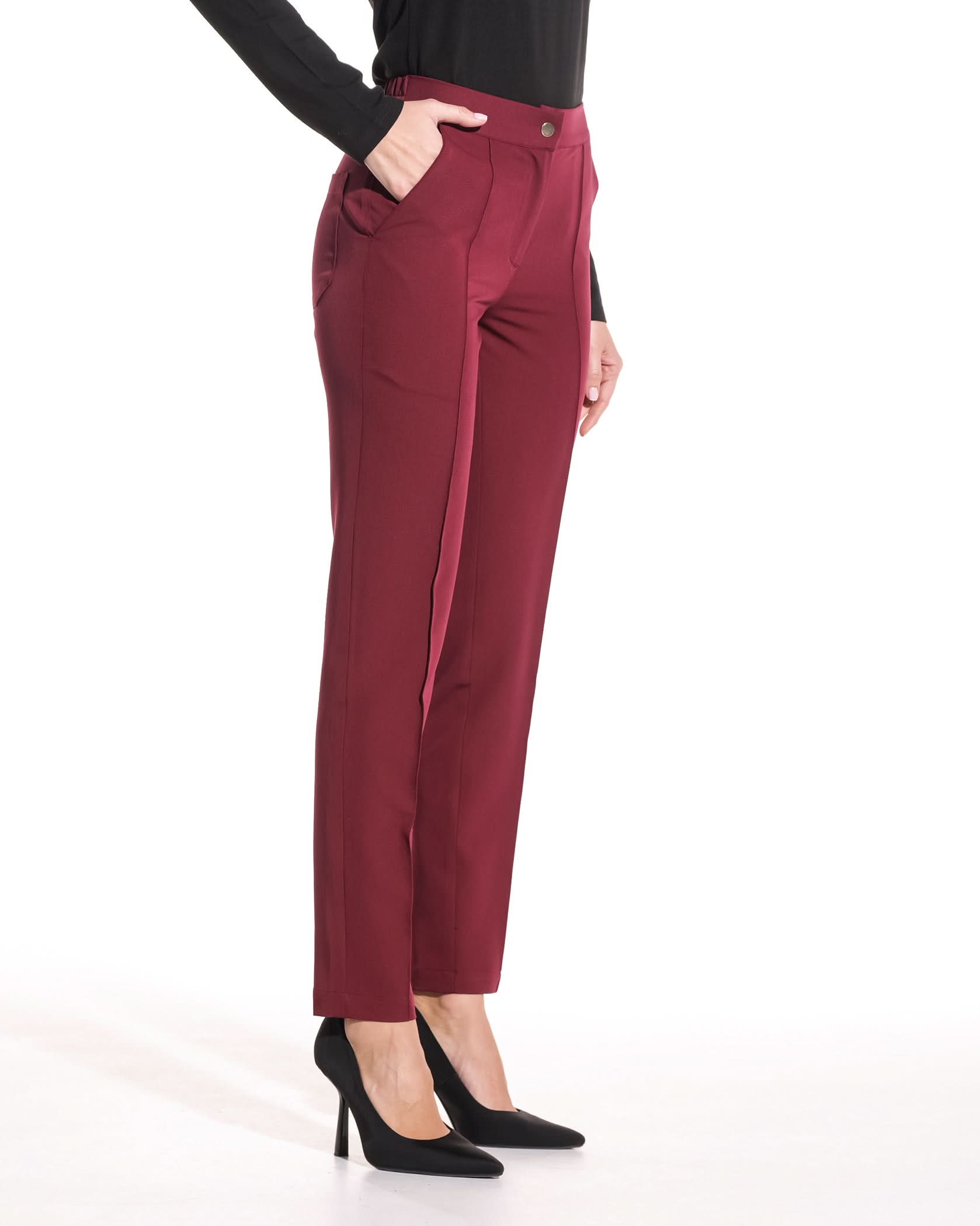 Pantaloni NOVUM bordo - 1zero1.ro