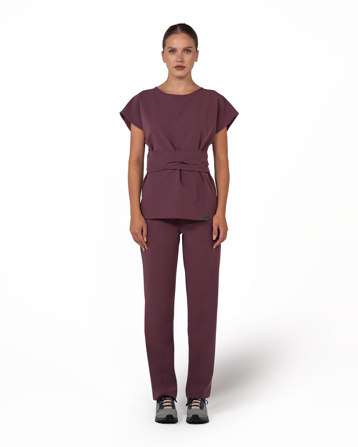 Pantaloni medicali feminini Linea grape, vedere frontala
