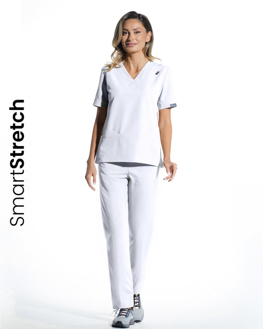 LINEA Opaque White Scrub Pants