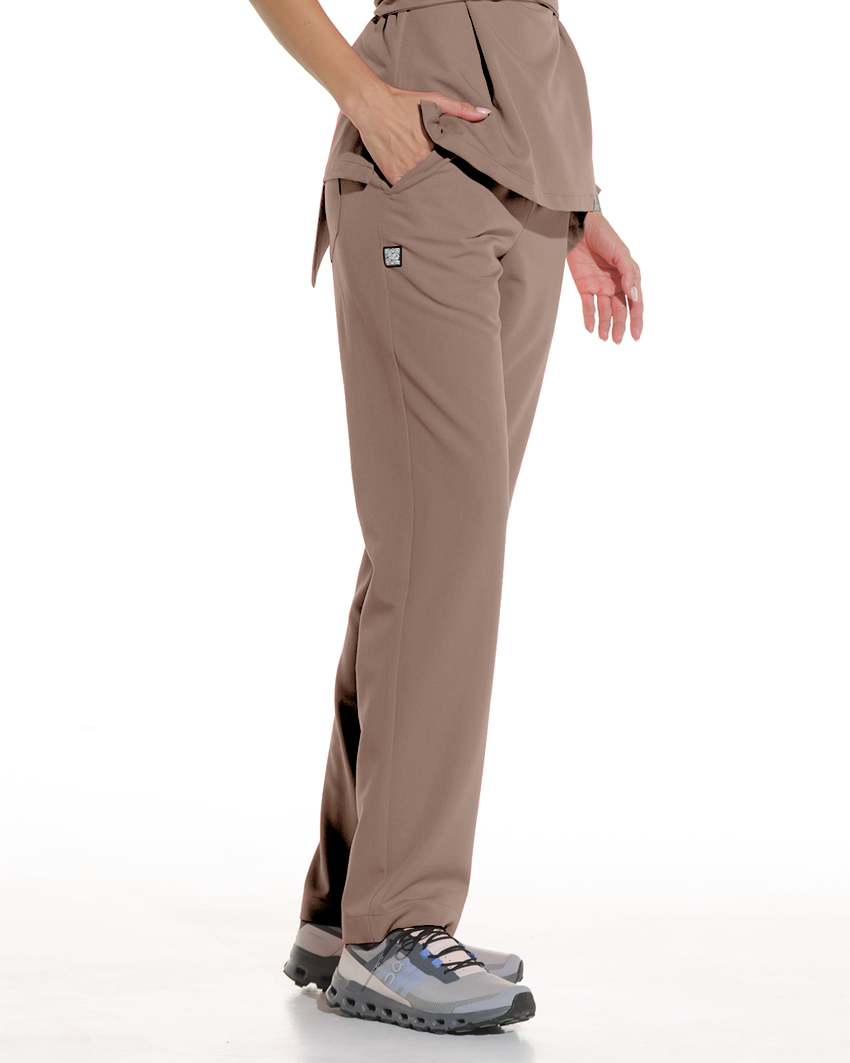 LINEA Cappuccino Scrub Pants - Close up details