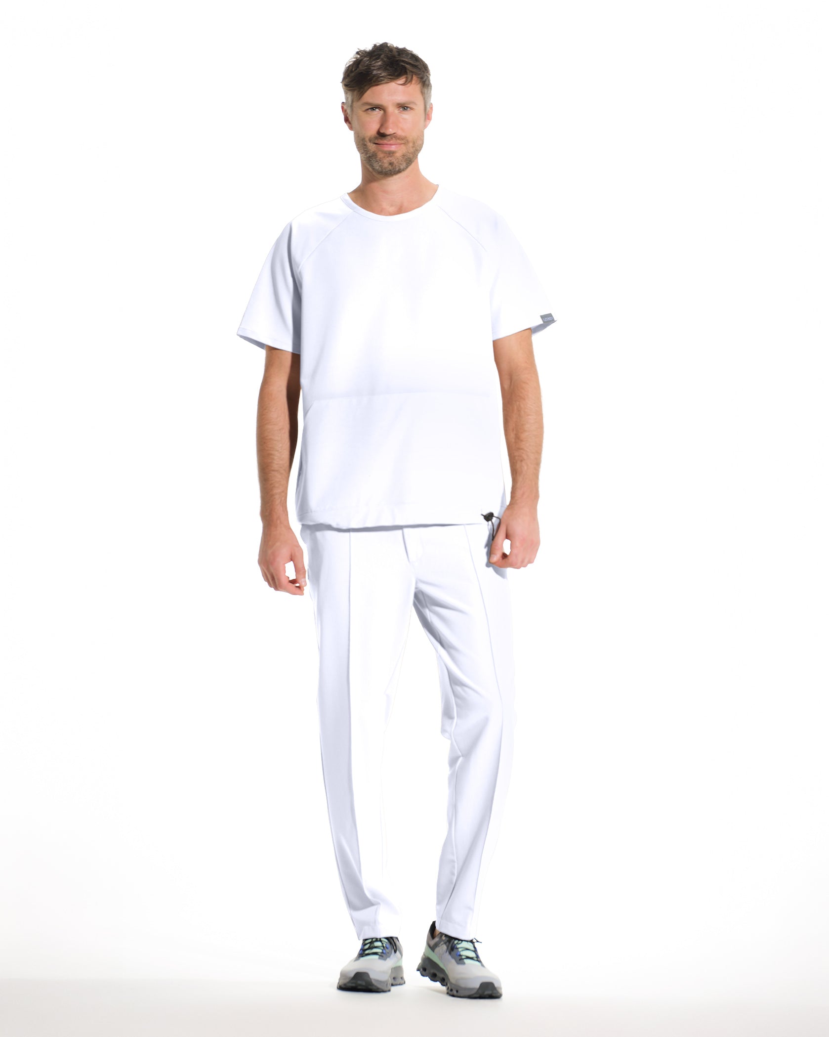 Pantaloni medicali barbati NORM alb opac - Imagine 3