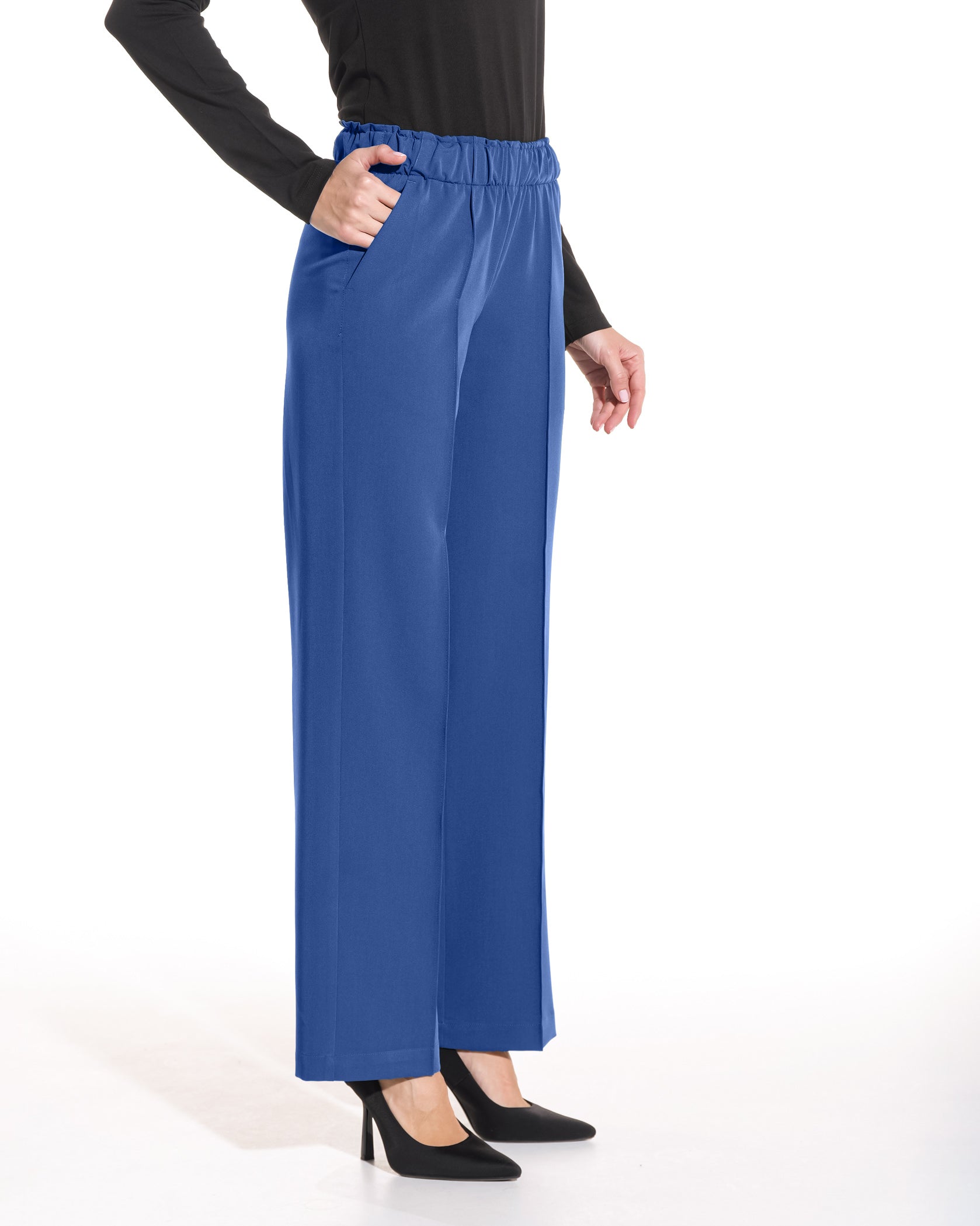 Pantaloni PALAZZO royal blue - Imagine 6