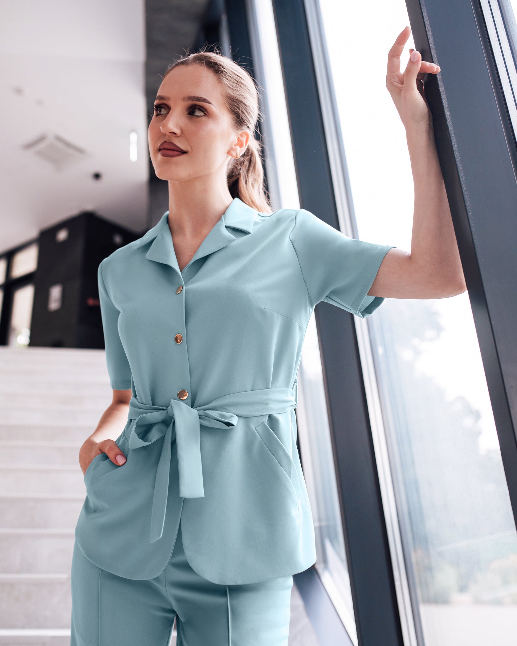 VENUS Medical Blouse blue - Front view