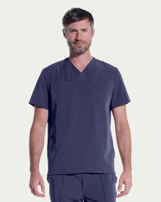 WAVE Navy Blue Scrub Top Men